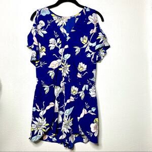 Lila Rose Cold Shoulder Floral Romper Size 4